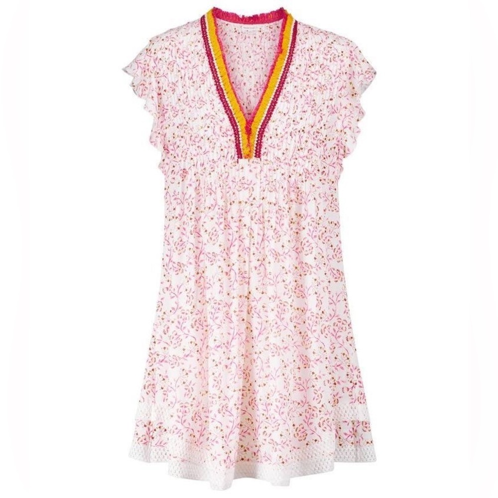 Poupette st. Barth Sasha floral mini dress pink cerise